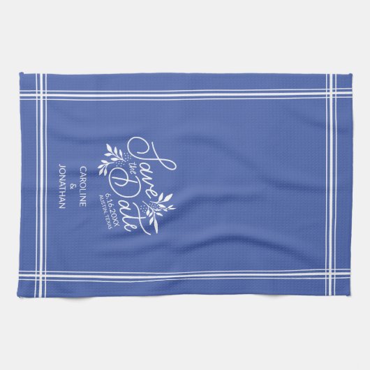 Weddenschap Save the Date Hand Drawn Botanical Flo Theedoek (Horizontaal)