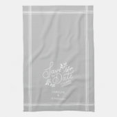 Weddenschap Save the Date Hand Drawn Botanical Flo Theedoek (Verticaal)