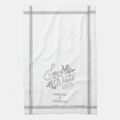 Weddenschap Save the Date Hand Drawn Botanical Flo Theedoek (Verticaal)