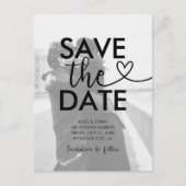 Weddenschap Save the Date Heart Script Photo Aankondigingskaart (Voorkant)