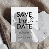 Weddenschap Save the Date Heart Script Photo Aankondigingskaart
