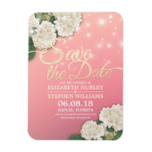 Weddenschap Save the Date Hydrangea Flowers Light  Magneet (Verticaal)