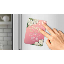 Weddenschap Save the Date Hydrangea Flowers Light  Magneet