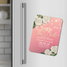 Weddenschap Save the Date Hydrangea Flowers Light  Magneet