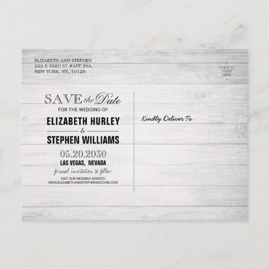 Weddenschap Save The Date Lace Sunflower Wood Lich Aankondigingskaart (Achterkant)