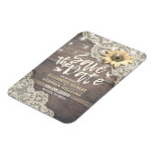 Weddenschap Save The Date Lace Sunflower Wood Lich Magneet (Linkerzijde)