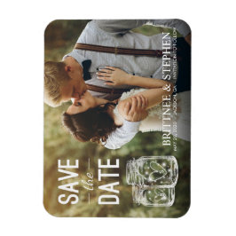Weddenschap Save the Date Mason Jar Light Photo Ma Magneet