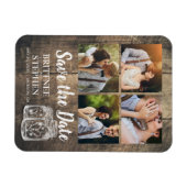 Weddenschap Save The Date Mason Jars Wood Photo Ma Magneet (Horizontaal)