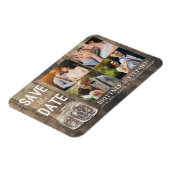 Weddenschap Save The Date Mason Jars Wood Photo Ma Magneet (Linkerzijde)