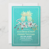 Weddenschap Save the Date Modern Gold Pineapple Co (Voorkant)