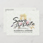 Weddenschap Save the Date Modern Gold Pineapple Co Aankondigingskaart (Voorkant / Achterkant)