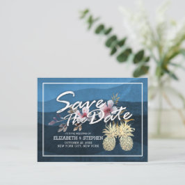 Weddenschap Save the Date Modern Gold Pineapple Co Aankondigingskaart