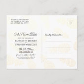Weddenschap Save the Date Modern Gold Pineapple Co Aankondigingskaart (Achterkant)