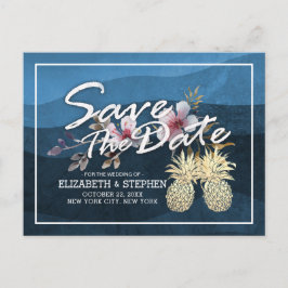 Weddenschap Save the Date Modern Gold Pineapple Co Aankondigingskaart
