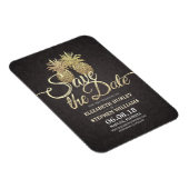 Weddenschap Save the Date Modern Gold Pineapple Co Magneet (Rechterzijde)