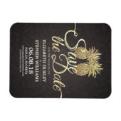 Weddenschap Save the Date Modern Gold Pineapple Co Magneet (Horizontaal)