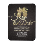 Weddenschap Save the Date Modern Gold Pineapple Co Magneet (Verticaal)