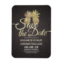 Weddenschap Save the Date Modern Gold Pineapple Co Magneet