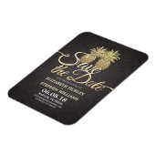 Weddenschap Save the Date Modern Gold Pineapple Co Magneet (Linkerzijde)