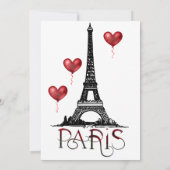 Weddenschap Save the Date Paris Eiffel Tower, ball Kaart (Achterkant)
