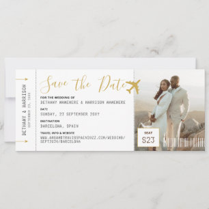 Weddenschap Save the Date Photo Boarding Pass