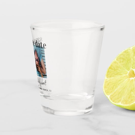 Weddenschap Save the Date Photo Custom Shot Glass Shot Glas (Rechts)