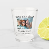 Weddenschap Save the Date Photo Custom Shot Glass Shot Glas (Voorkant)