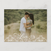 Weddenschap Save the Date Photo Elegant Modern Lov Aankondigingskaart (Voorkant)
