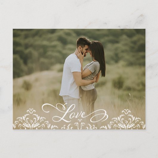 Weddenschap Save the Date Photo Elegant Modern Lov Aankondigingskaart (Voorkant)