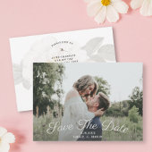 Weddenschap Save the Date Photo Floral Backing