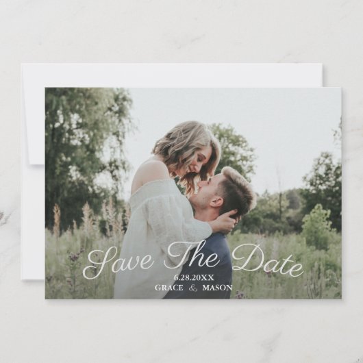 Weddenschap Save the Date Photo Floral Backing (Voorkant)