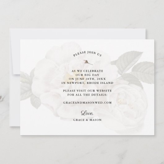 Weddenschap Save the Date Photo Floral Backing (Achterkant)