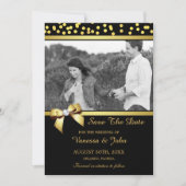 Weddenschap Save the Date Photo Gold Confetti Blac (Voorkant)