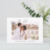 Weddenschap Save the Date Photo Minimalist Simple (Staand voorkant)