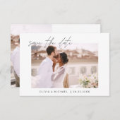 Weddenschap Save the Date Photo Minimalist Simple (Voorkant / Achterkant)