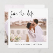 Weddenschap Save the Date Photo Minimalist Simple (Voorkant / Achterkant)