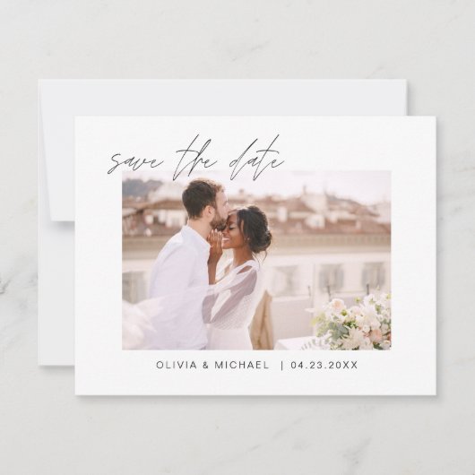 Weddenschap Save the Date Photo Minimalist Simple (Voorkant)