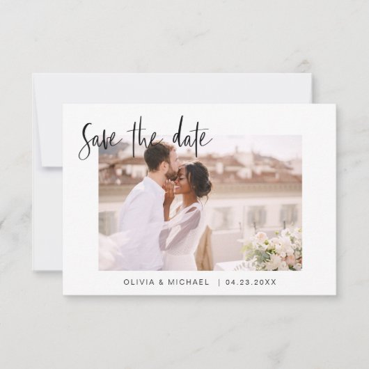 Weddenschap Save the Date Photo Minimalist Simple (Voorkant)