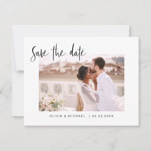 Weddenschap Save the Date Photo Minimalist Simple (Voorkant)