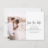 Weddenschap Save the Date Photo Minimalist Simple (Achterkant)
