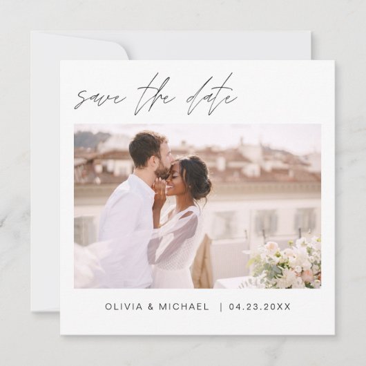 Weddenschap Save the Date Photo Minimalist Simple (Voorkant)