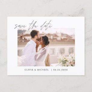 Weddenschap Save the Date Photo Minimalist Simple Aankondigingskaart