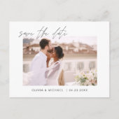 Weddenschap Save the Date Photo Minimalist Simple Aankondigingskaart (Voorkant)