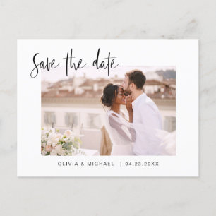 Weddenschap Save the Date Photo Minimalist Simple  Aankondigingskaart