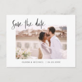 Weddenschap Save the Date Photo Minimalist Simple  Aankondigingskaart (Voorkant)