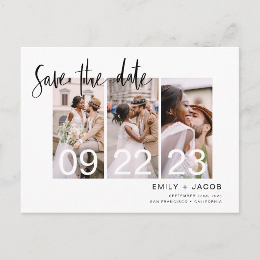 Weddenschap Save the Date Photo Minimalist Simple  Briefkaart (Voorkant)