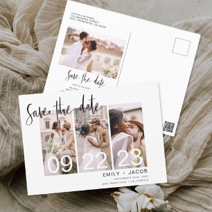 Weddenschap Save the Date Photo Minimalist Simple  Briefkaart