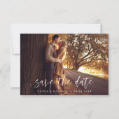 Weddenschap Save the Date Photo Romantic Minimalis (Voorkant)