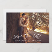 Weddenschap Save the Date Photo Romantic Minimalis (Voorkant)
