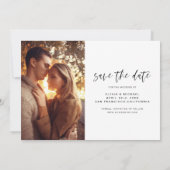 Weddenschap Save the Date Photo Romantic Minimalis (Achterkant)